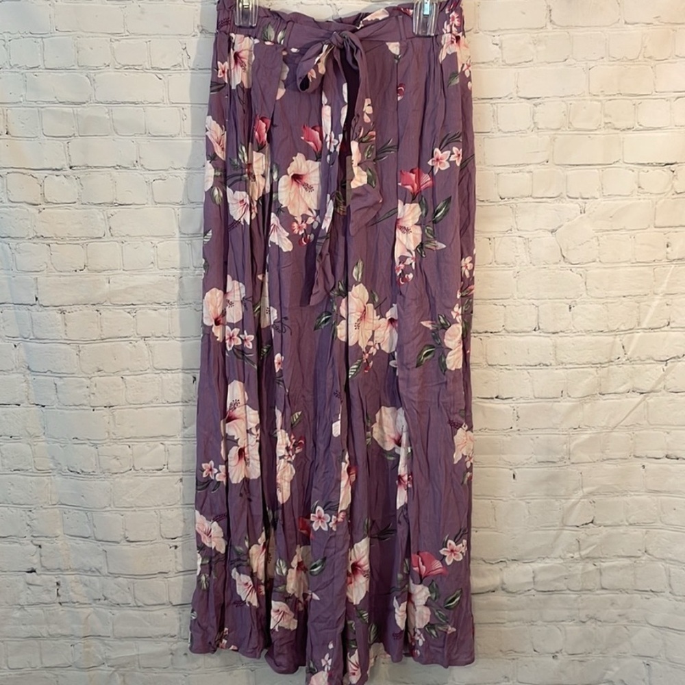 Vici Wide Leg Purple and White Jumpsuit - Picture 4 of 5